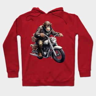 Monkey Biker Retro Motorcycle Hoodie